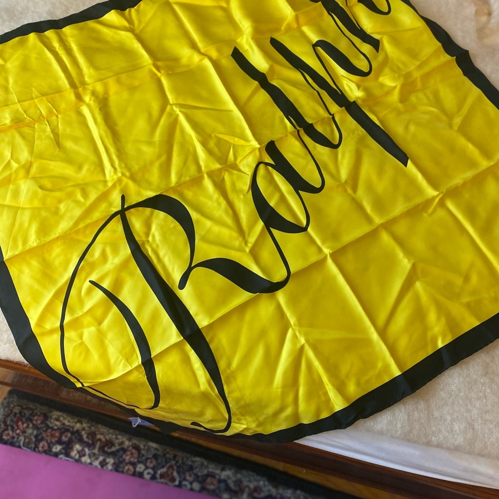 Ralph Lauren purple Label silk scarf yellow and black